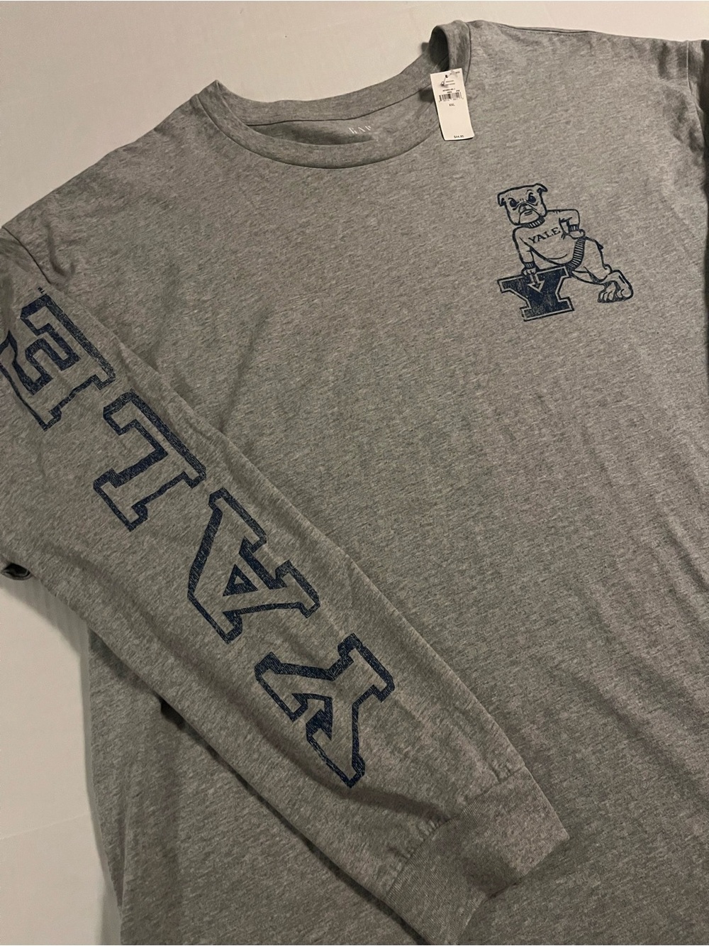 NWT Gap Yale University Bulldogs Long Sleeve T-Shirt 2XL Ivy League NCAA $45 NEW